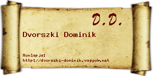 Dvorszki Dominik névjegykártya