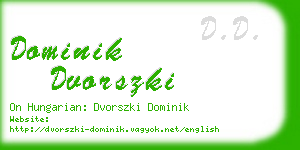 dominik dvorszki business card
